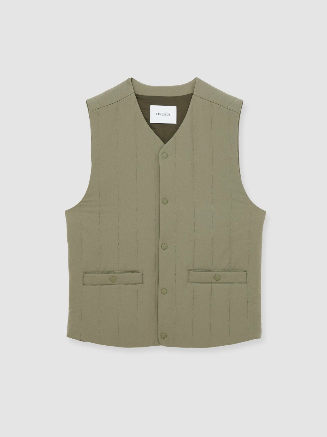 Reiss Les Deux Quilted Technical Gilet in Green