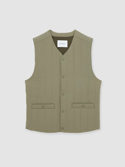 Reiss Les Deux Quilted Technical Gilet in Green