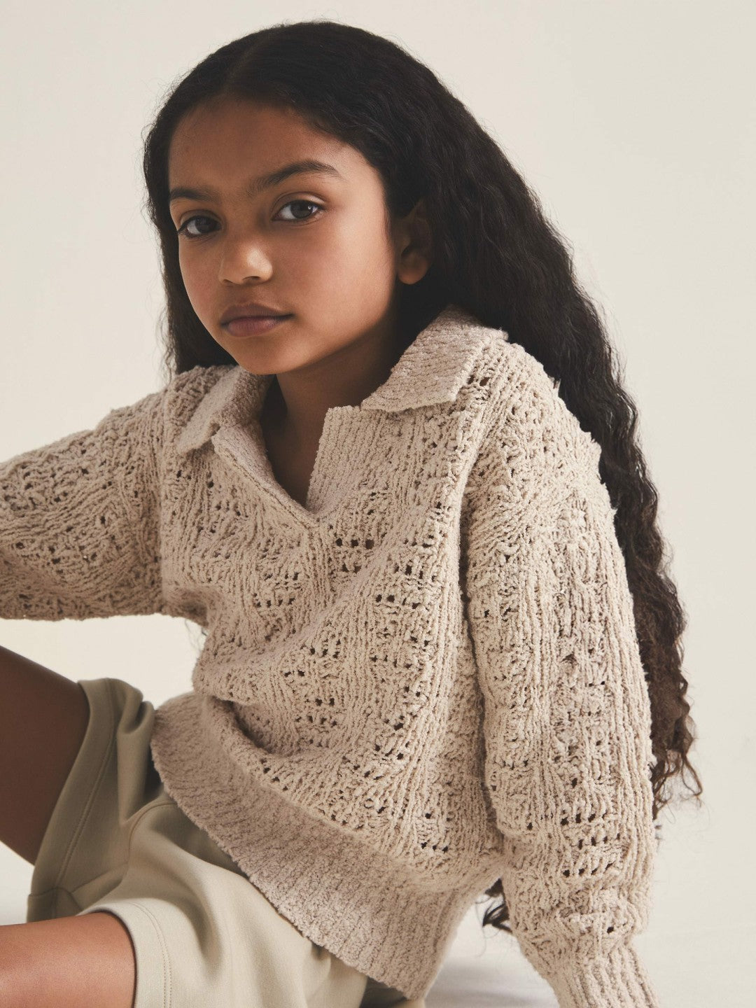 Reiss 9-13 yrs  | 100 Ciels Bouclé Jumper in Neutral
