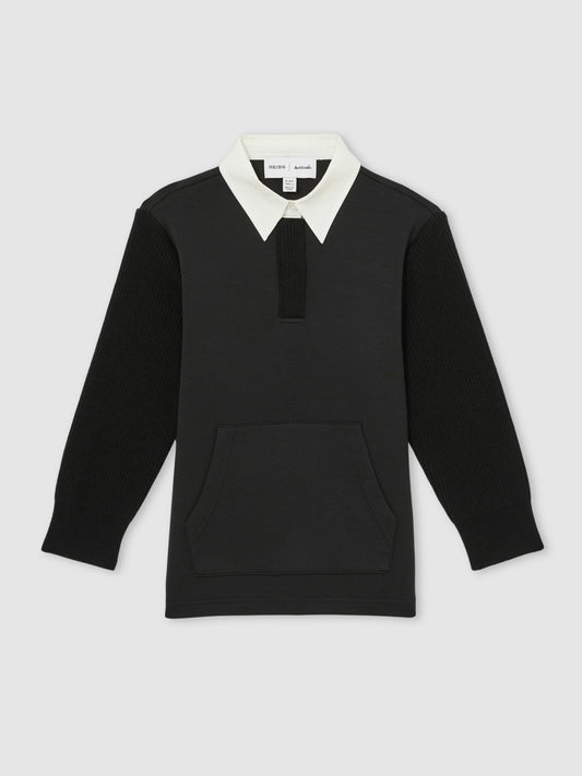 Reiss 13-14 yrs  | Les 100 Ciels Polo Sweatshirt in Black