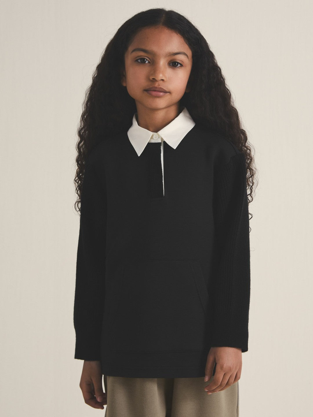 Reiss 4-9 yrs  | Les 100 Ciels Polo Sweatshirt in Black
