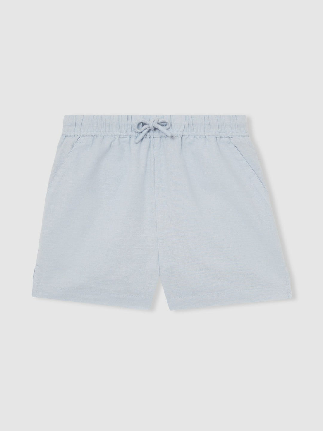 Reiss 13-14 yrs Cotton-Linen Drawstring Shorts in Soft Blue