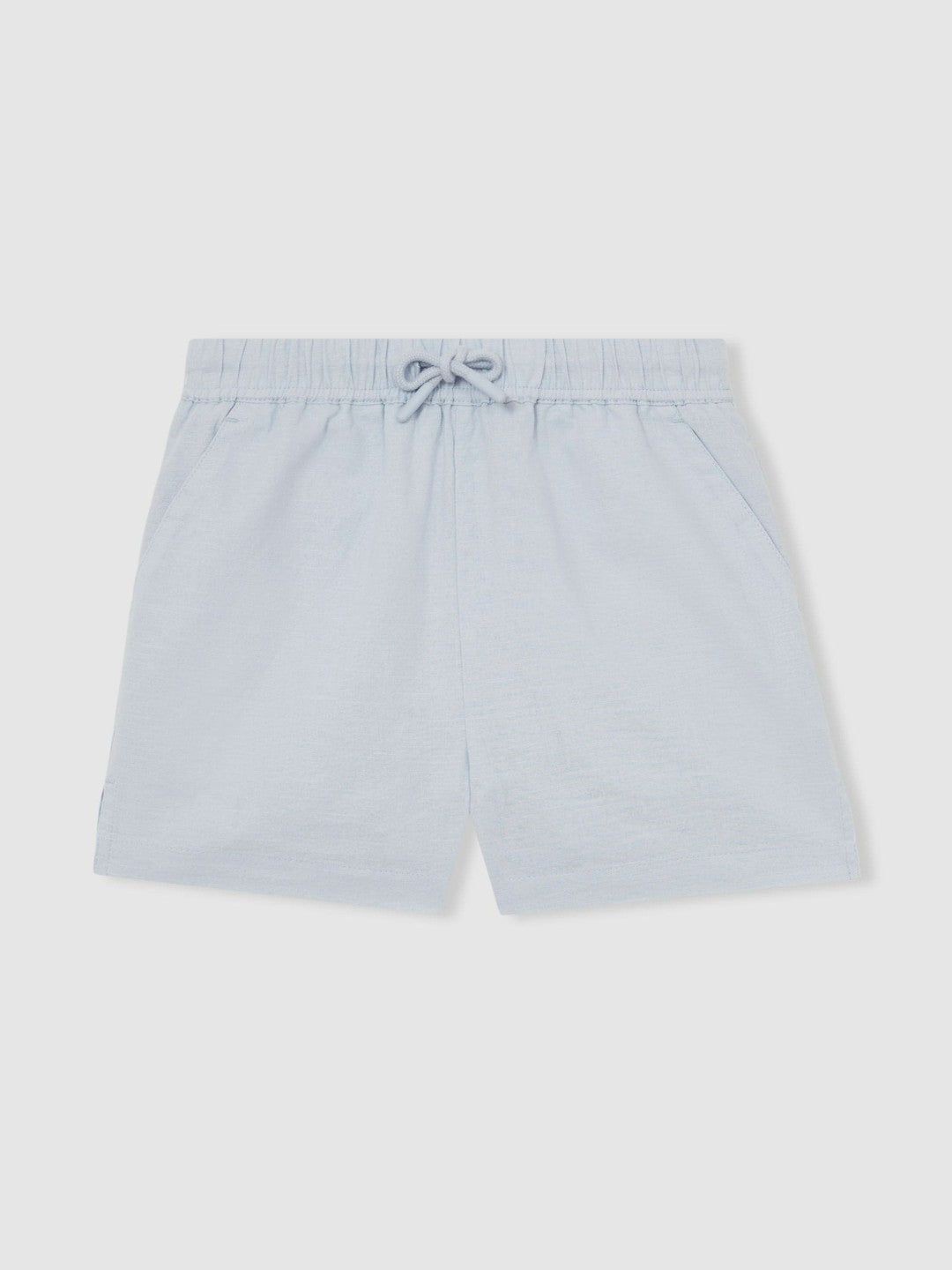 Reiss 9-13 yrs Cotton-Linen Drawstring Shorts in Soft Blue