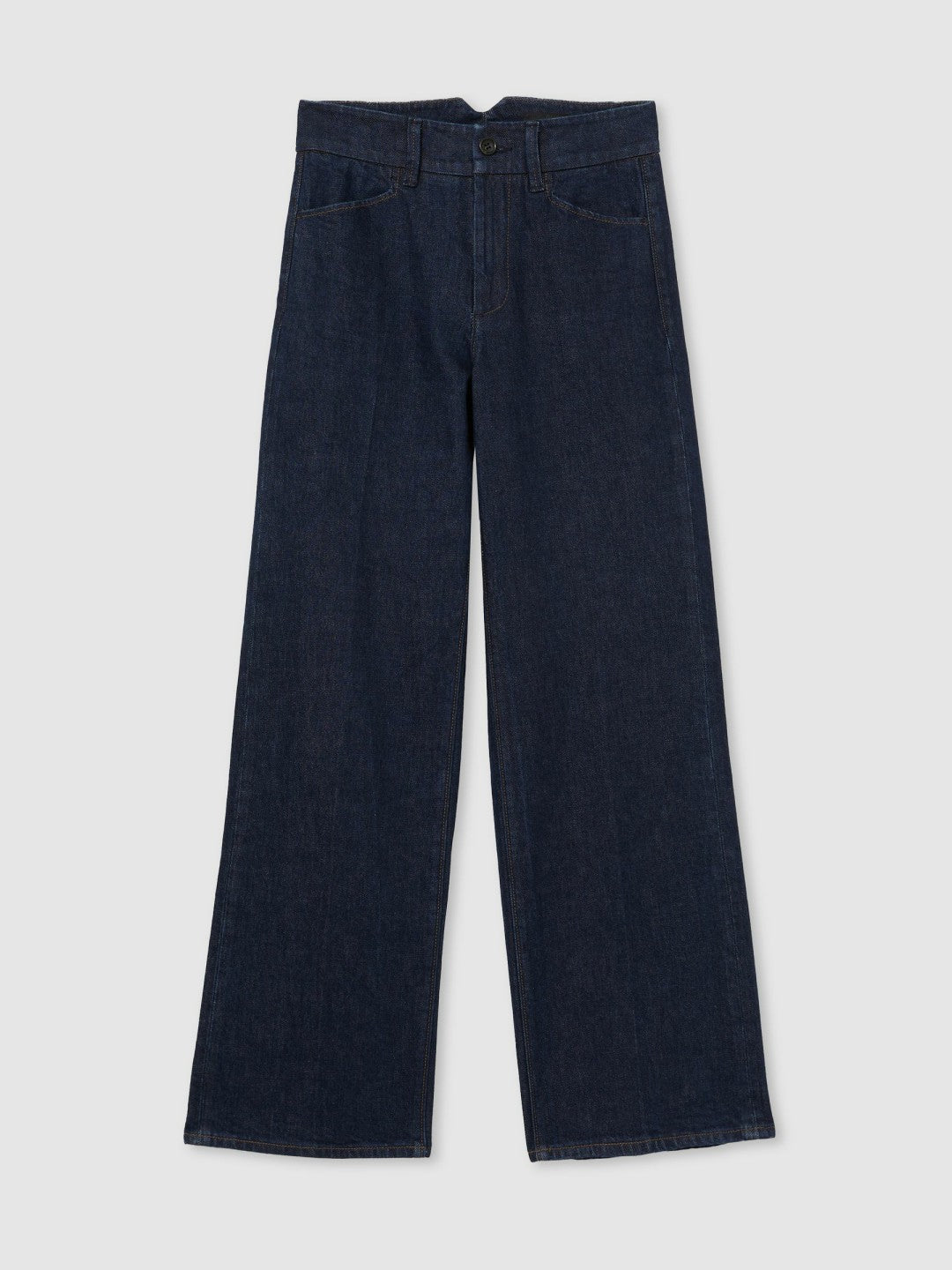 Reiss Paige Petite Wide-Leg Jeans in Dark Edinburgh Blue