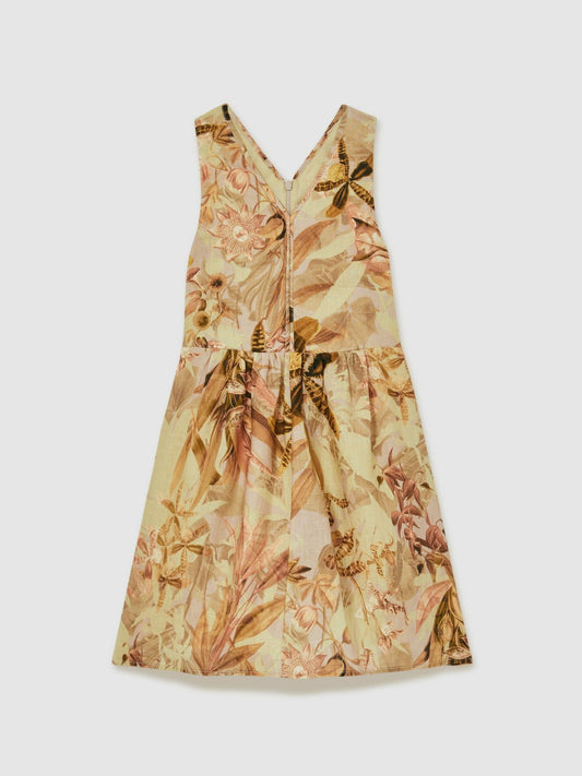 Reiss 13-14 yrs  | NYBG Floral-Print Midi Dress in Khaki