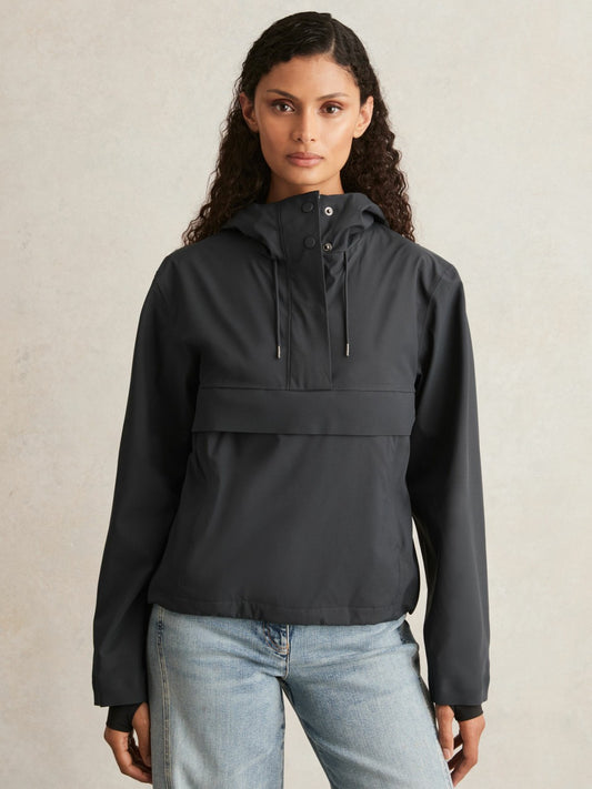 Reiss Rains Hardshell Short Jacket in Navy