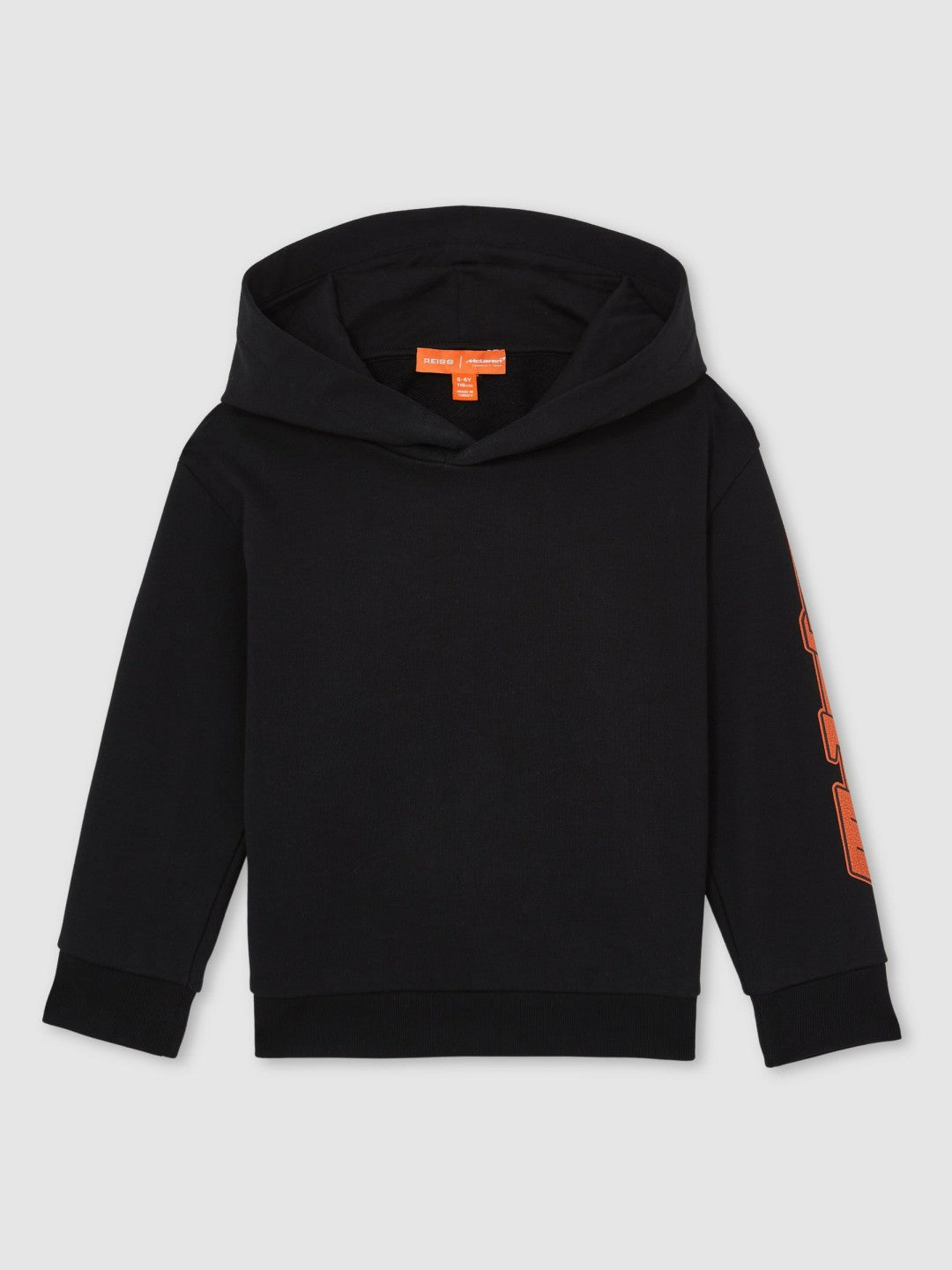 Reiss 9-13 yrs McLaren F1 Team Cotton Logo Hoodie Unisex Fit in Black