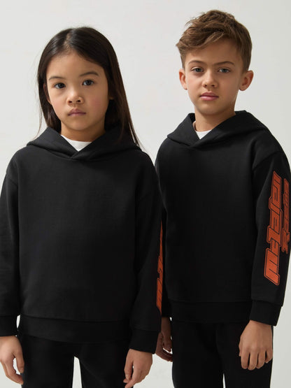 Reiss 9-13 yrs McLaren F1 Team Cotton Logo Hoodie Unisex Fit in Black