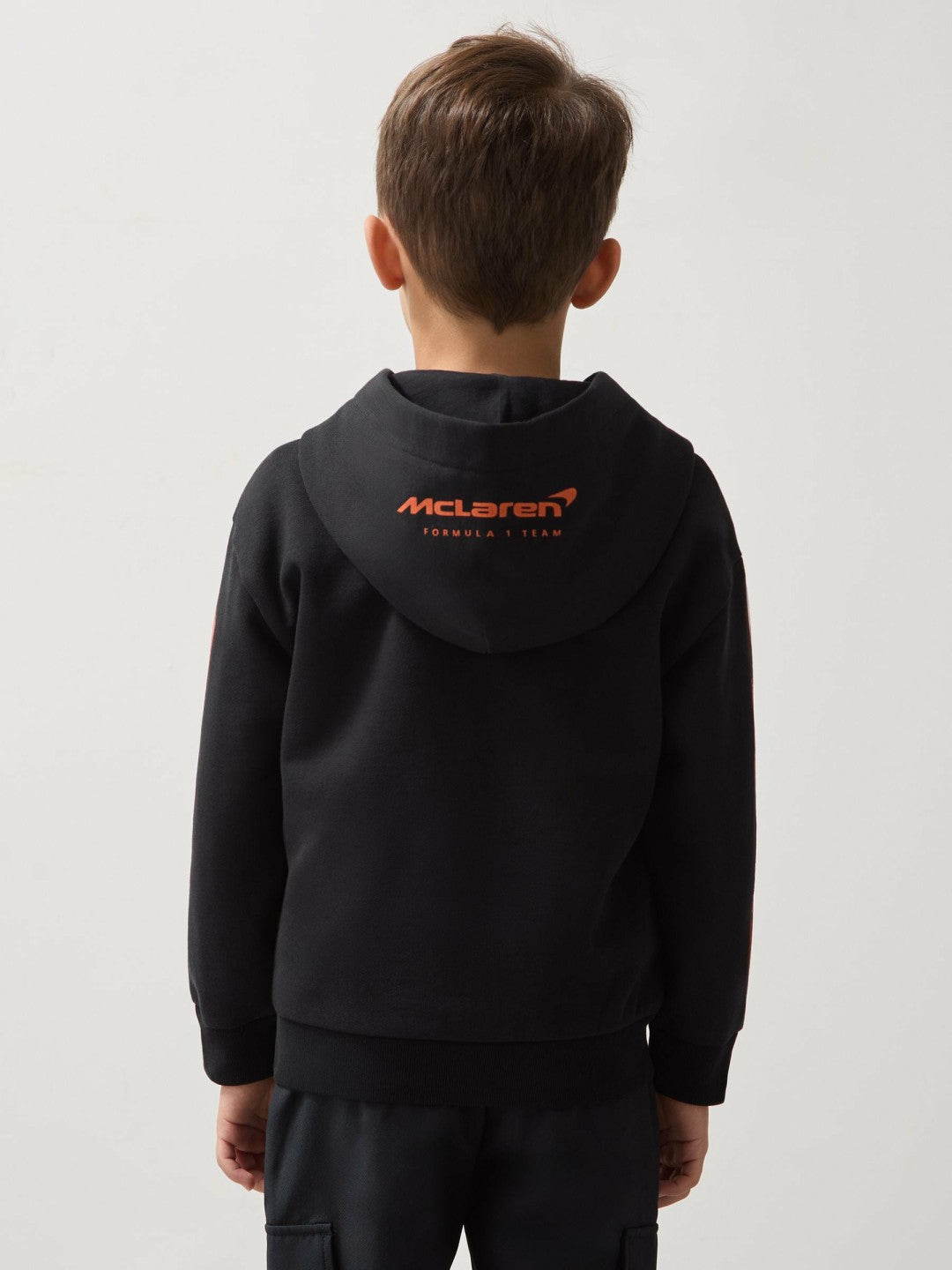 Reiss 9-13 yrs McLaren F1 Team Cotton Logo Hoodie Unisex Fit in Black