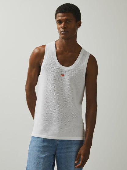 Reiss McLaren F1 Team Speedmark Knit Vest in White