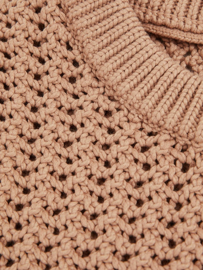 Reiss Cotton-Blend Crochet Vest in Soft Camel