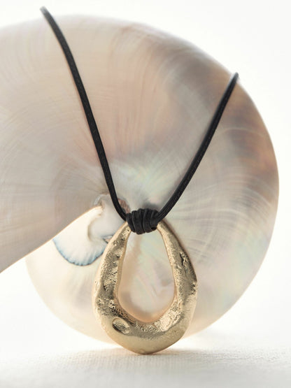 Reiss Molten Link Pendant Necklace in Gold Tone