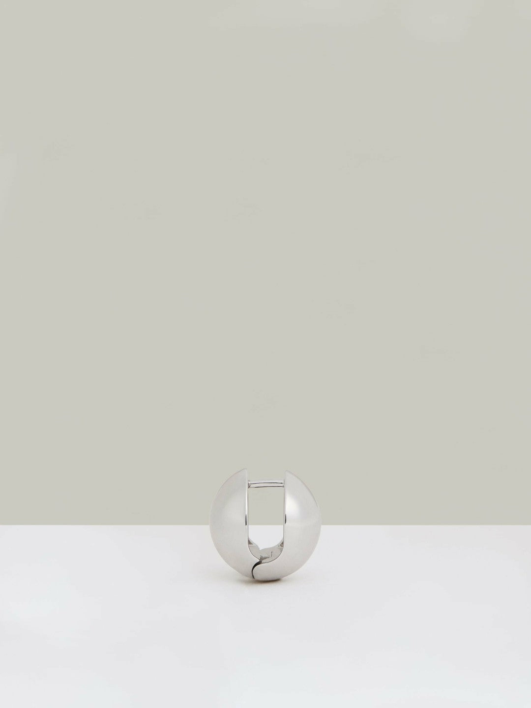 Reiss Polished Ball Huggie Earrings in Silver Tone