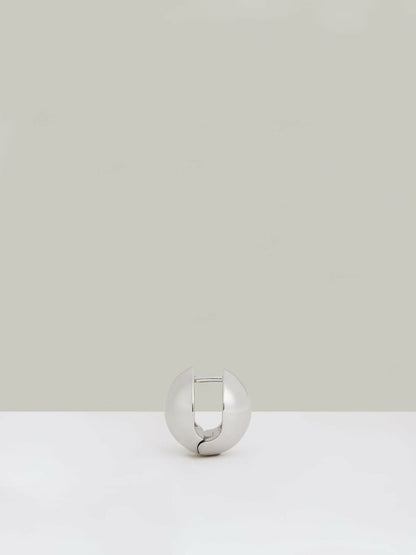 Reiss Polished Ball Huggie Earrings in Silver Tone