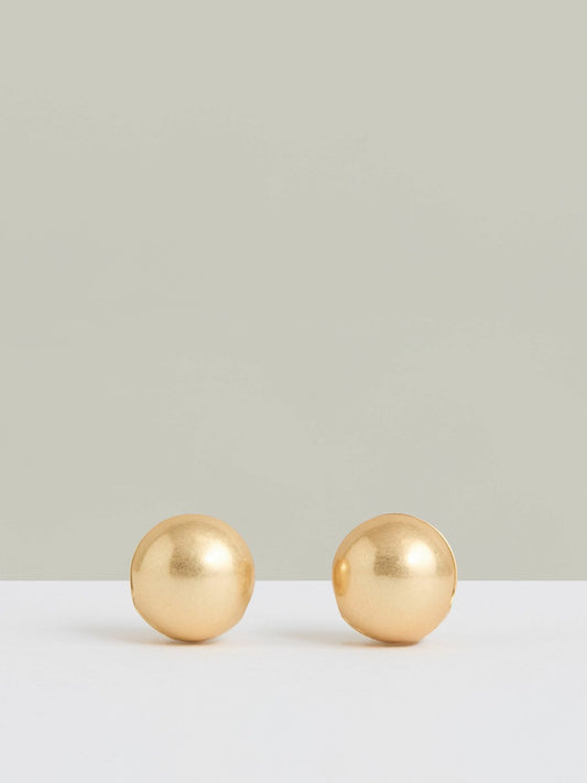 Reiss Polished Ball Huggie Earrings in Gold