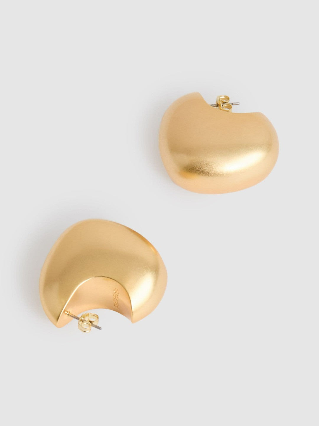 Reiss Curve Scoop Earrings in Gold Tone