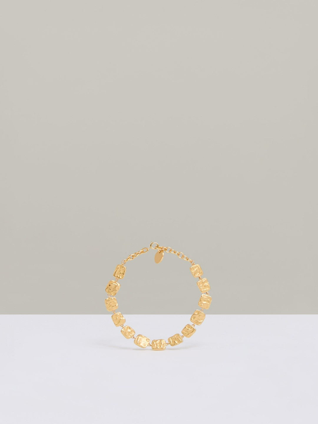 Reiss Molten Square Bracelet in Gold Tone