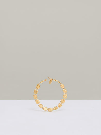 Reiss Molten Square Bracelet in Gold Tone