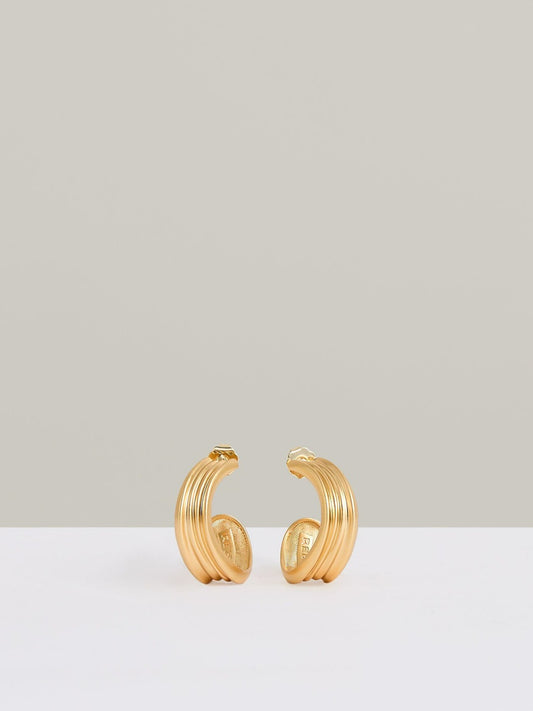 Reiss Fluid Hoop Earrings in Gold Tone