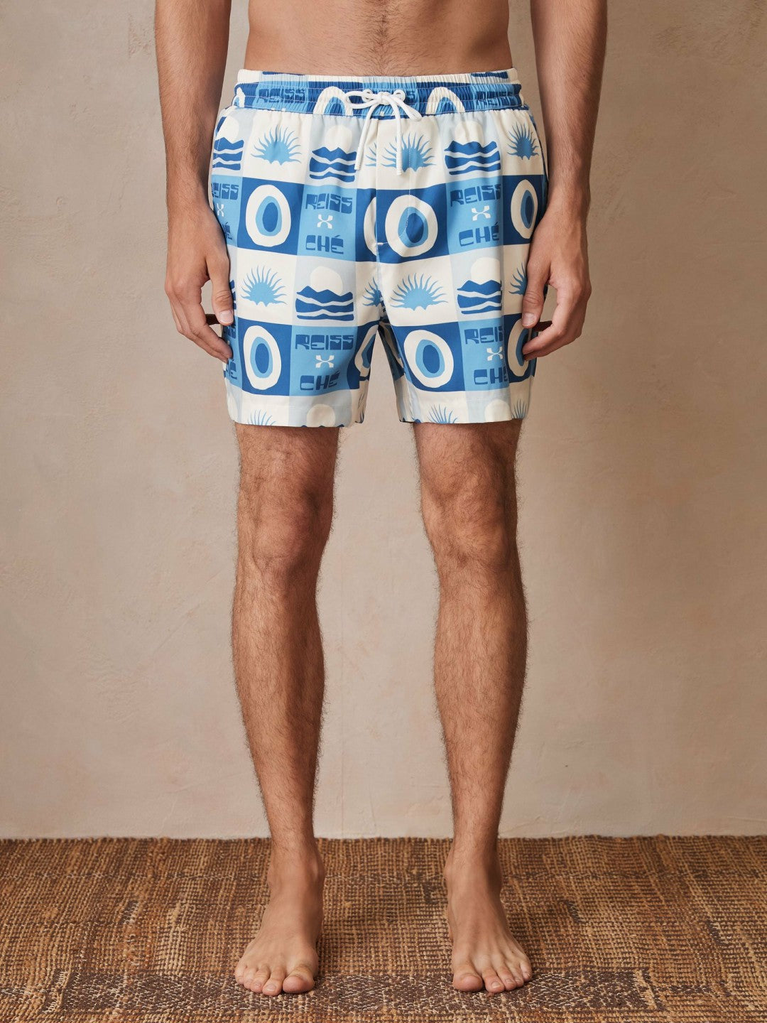 Reiss | Ché Sunset-Print Swim Shorts in Blue Multi
