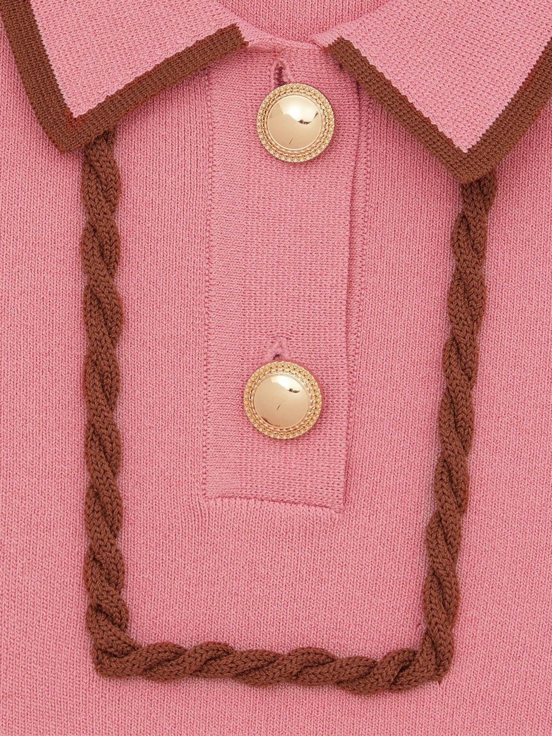 Reiss 9-13 yrs Twist-Piped Knitted Dress in Pink