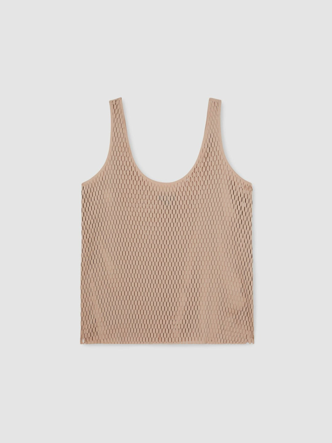 Reiss Atelier Laser-Cut Vest Top in Taupe
