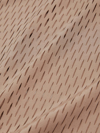 Reiss Atelier Laser-Cut Vest Top in Taupe