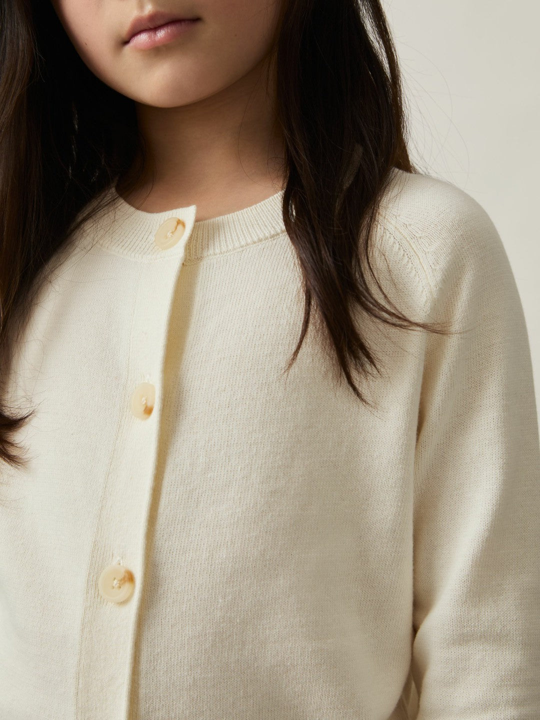Reiss 4-9 yrs Cotton Crew-Neck Cardigan in Ivory