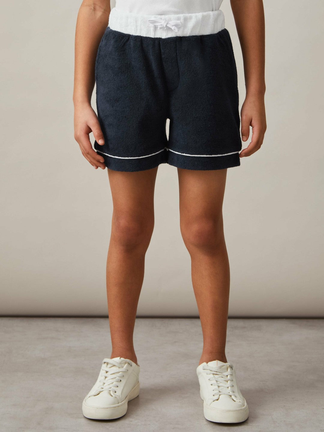 Reiss 3-9 yrs Velour Colour-Block Shorts in Blue Multi