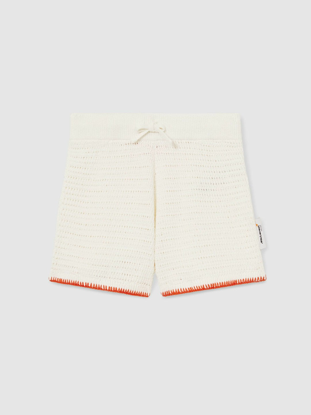 Reiss 3-9 yrs McLaren F1 Team Crochet Shorts in Off White/Orange