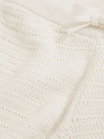 Reiss 3-9 yrs McLaren F1 Team Crochet Shorts in Off White/Orange