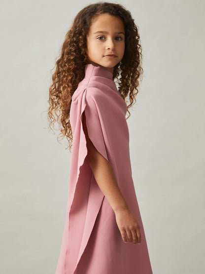 Reiss 9-13 yrs One-Shoulder Draped Dress in Pink