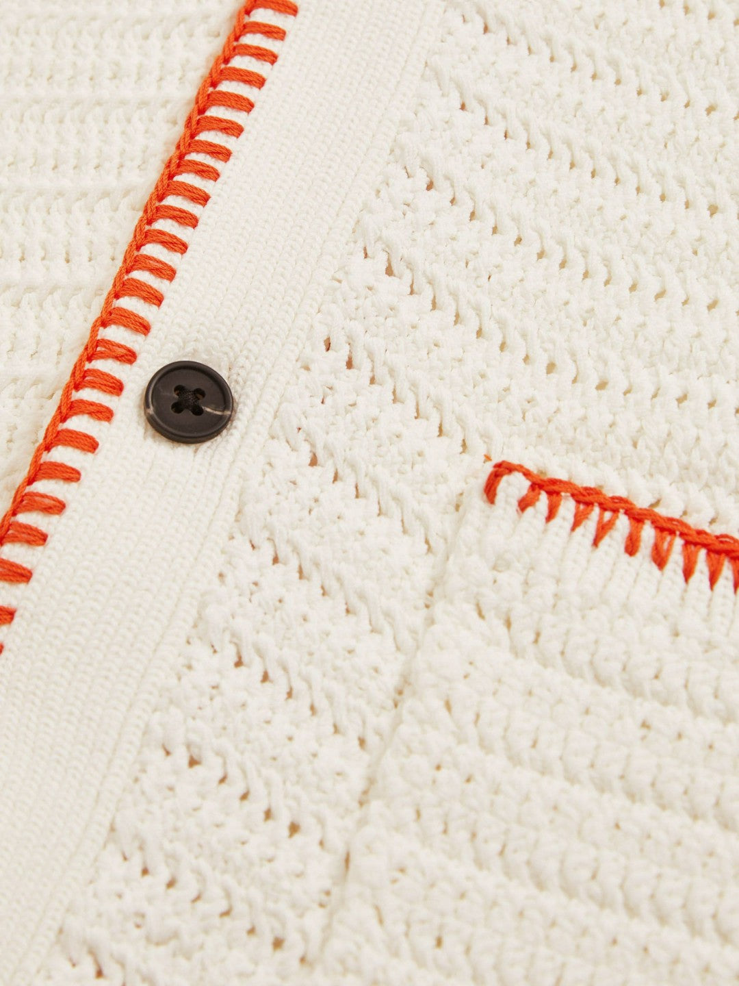 Reiss 3-9 yrs McLaren F1 Team Crochet Shirt in Off White/Orange