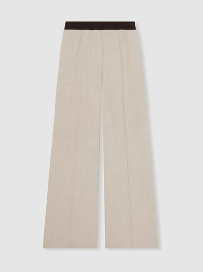 Reiss Wide-Leg Elasticated-Waist Trousers in Neutral