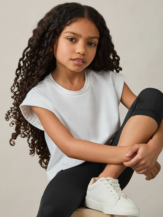 Reiss 9-13 yrs Three-Quarter Length Leggings in Black