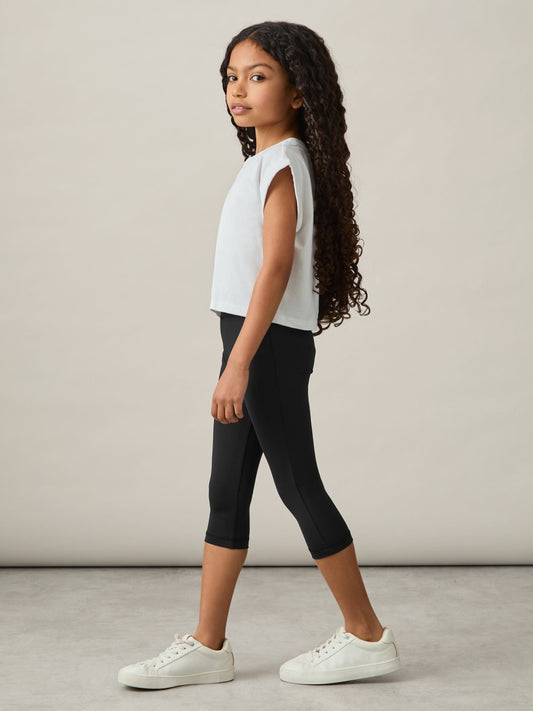 Reiss 4-9 yrs Three-Quarter Length Leggings in Black