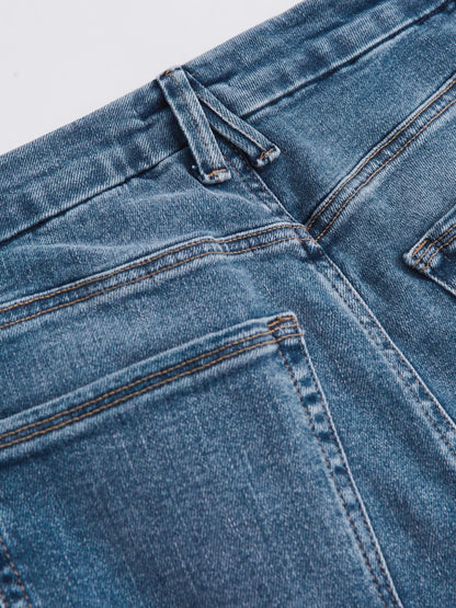 Reiss Straight Compression Jeans in Indigo Blue