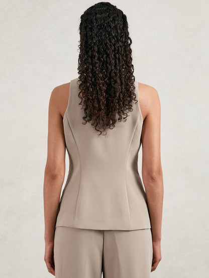 Reiss Luxe Suiting Vest in Beige