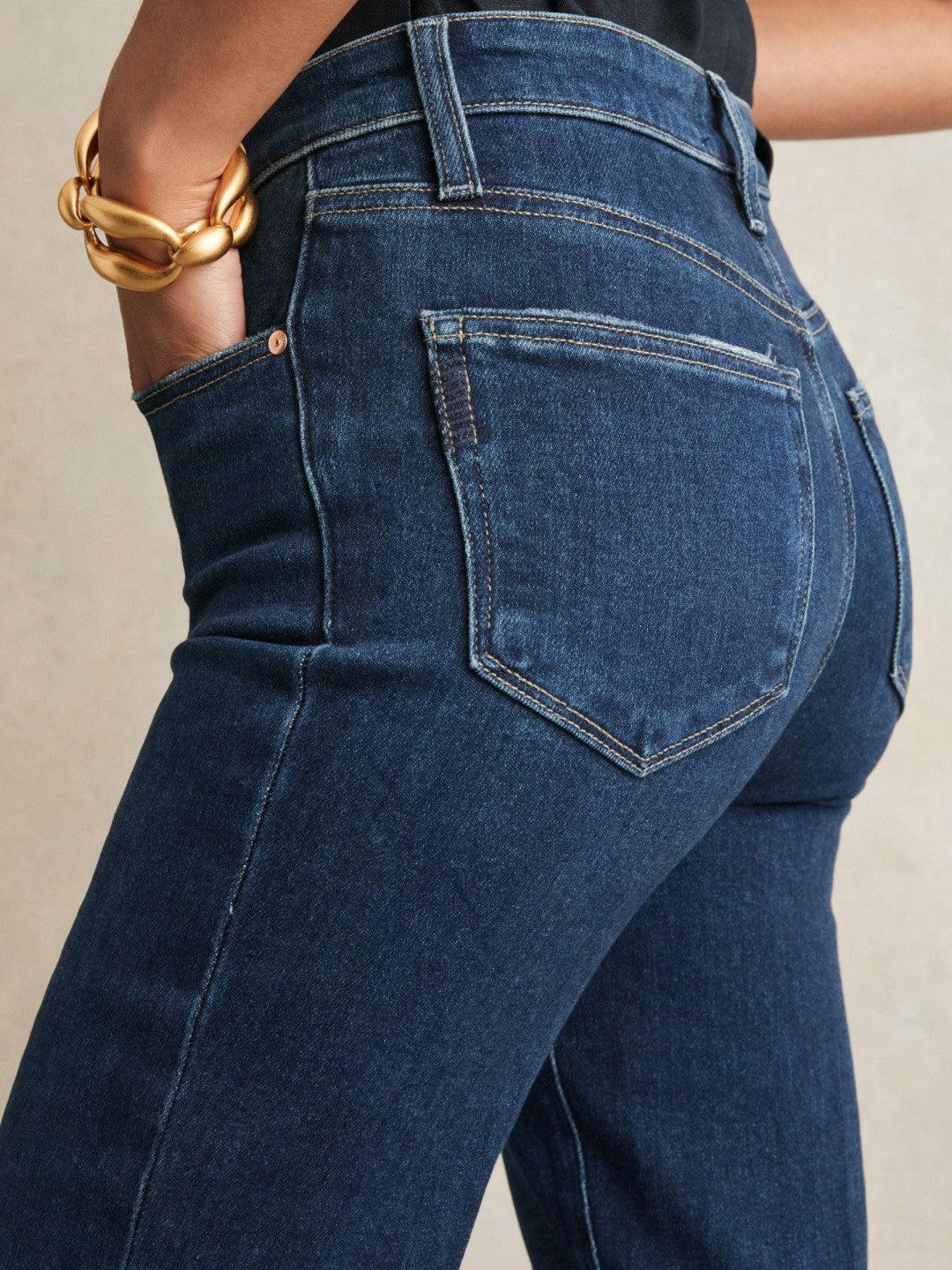 Reiss Paige High Rise Flared Jeans in Marciella Blue