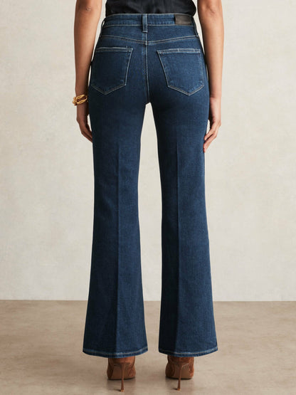Reiss Paige High Rise Flared Jeans in Marciella Blue