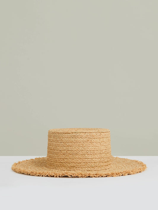 Reiss Straw Boater Hat in Natural