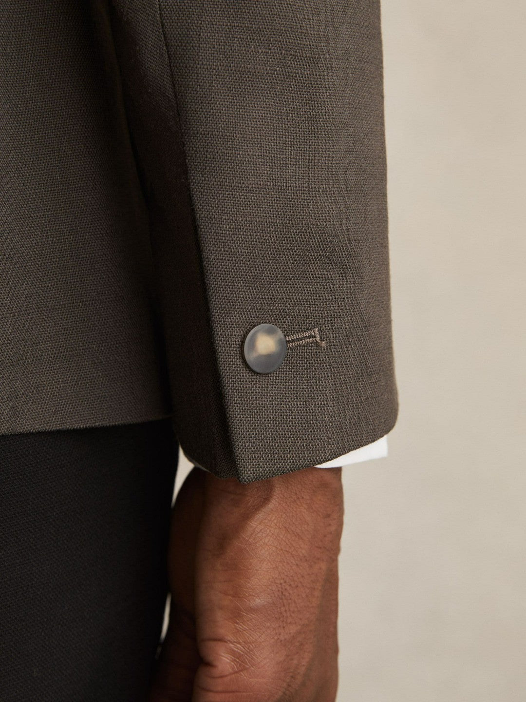 Reiss Slim Fit Double Breasted Suit Blazer in Dark Green