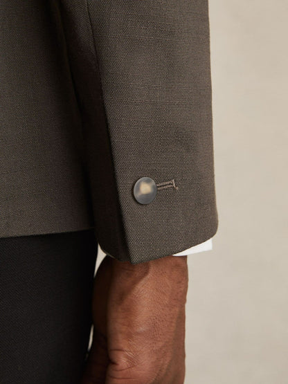Reiss Slim Fit Double Breasted Suit Blazer in Dark Green