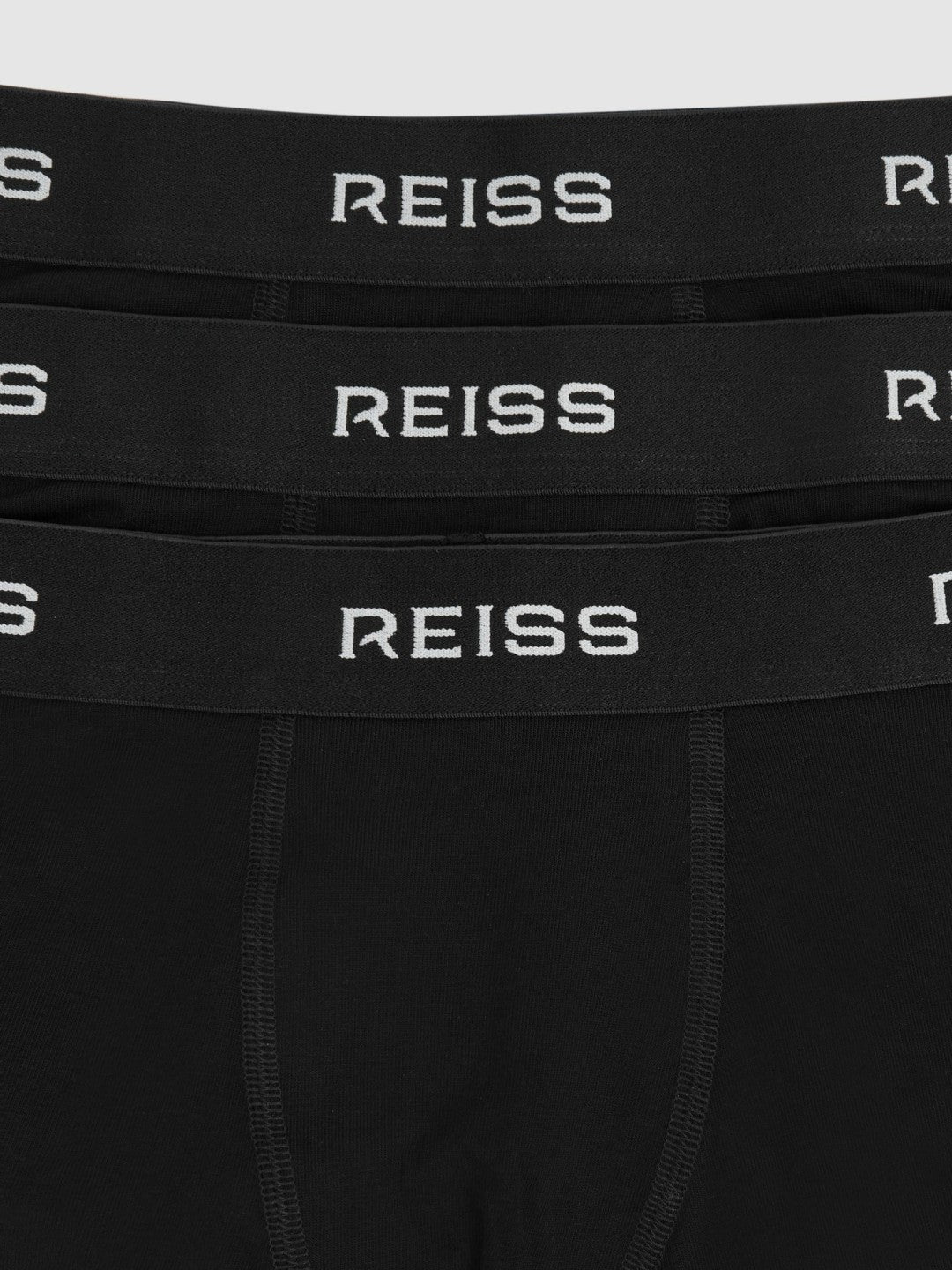 Reiss 3-9 yrs Stretch-Cotton Logo-Waistband Boxer Shorts 3 Pack in Black