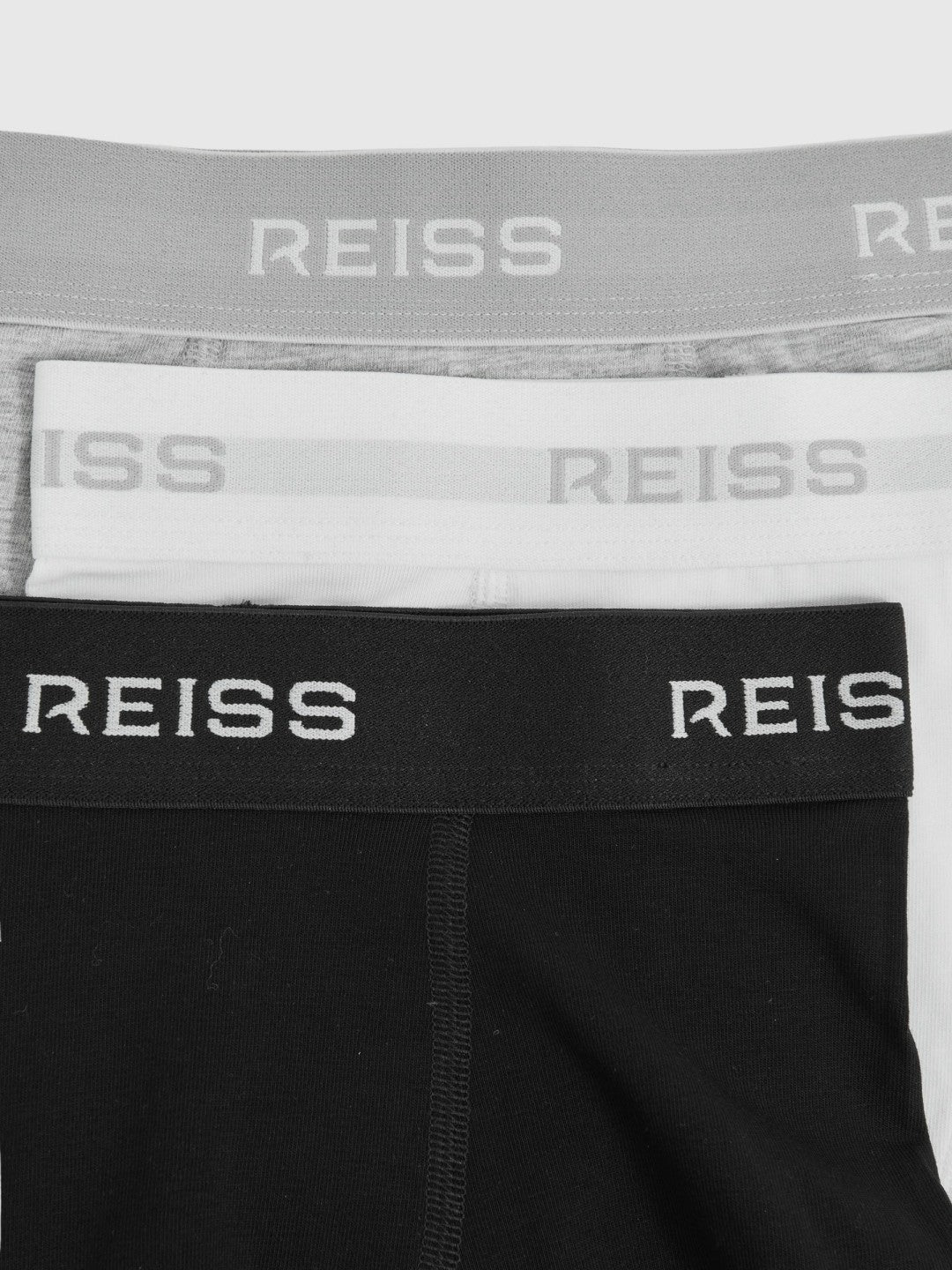Reiss Stretch-Cotton Boxers 3 Pack in White/Grey/Black
