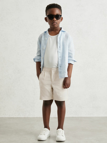Reiss 3-9 yrs Relaxed Drawstring Shorts in Off White