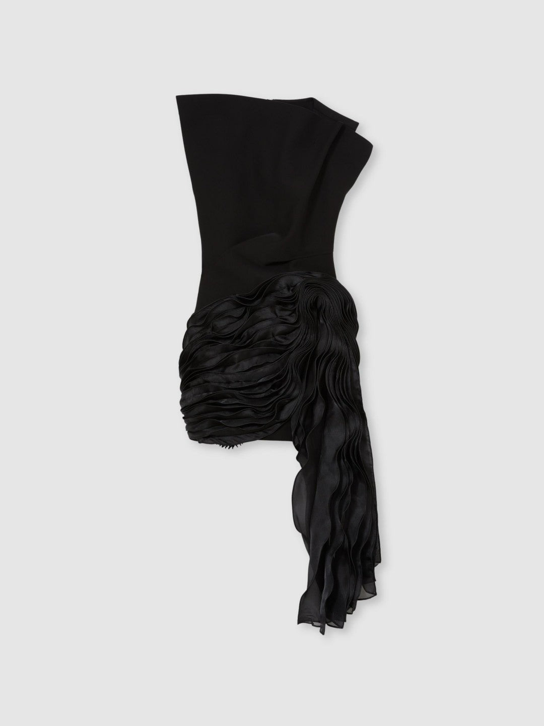 Reiss Acler Layered Ruffle Mini Black Dress in Black