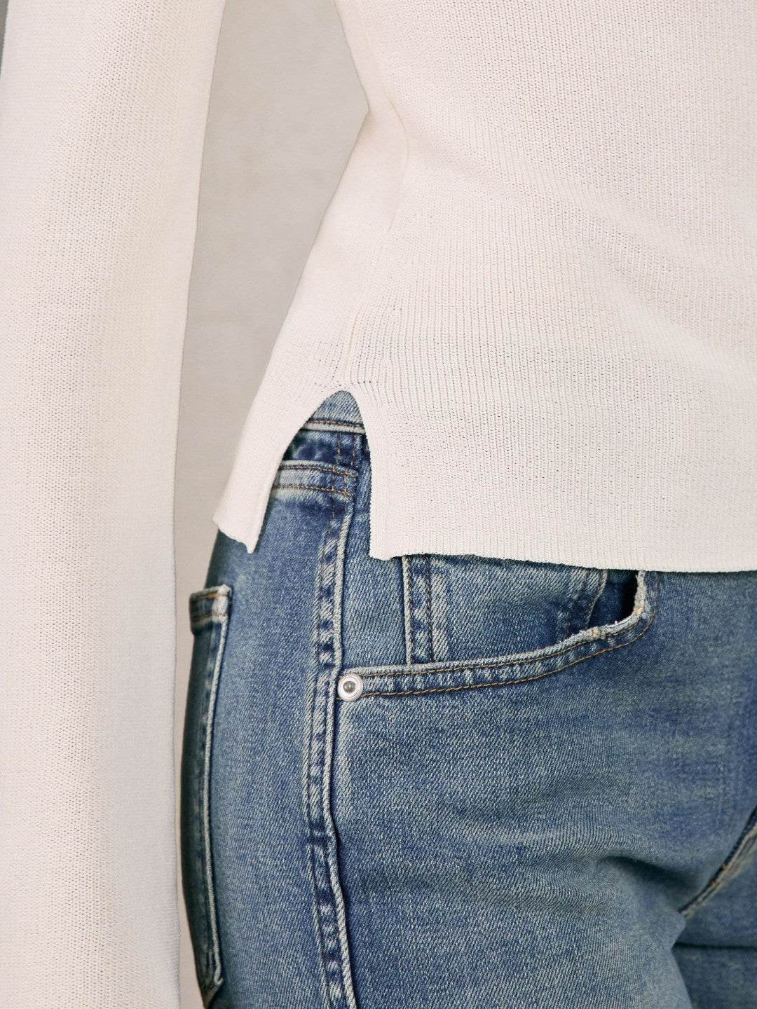 Reiss 100% Cotton Jumper in Ecru