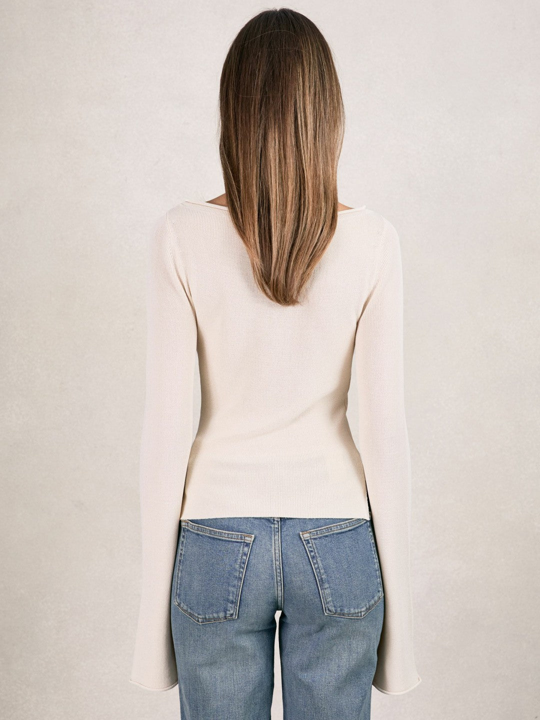 Reiss 100% Cotton Jumper in Ecru
