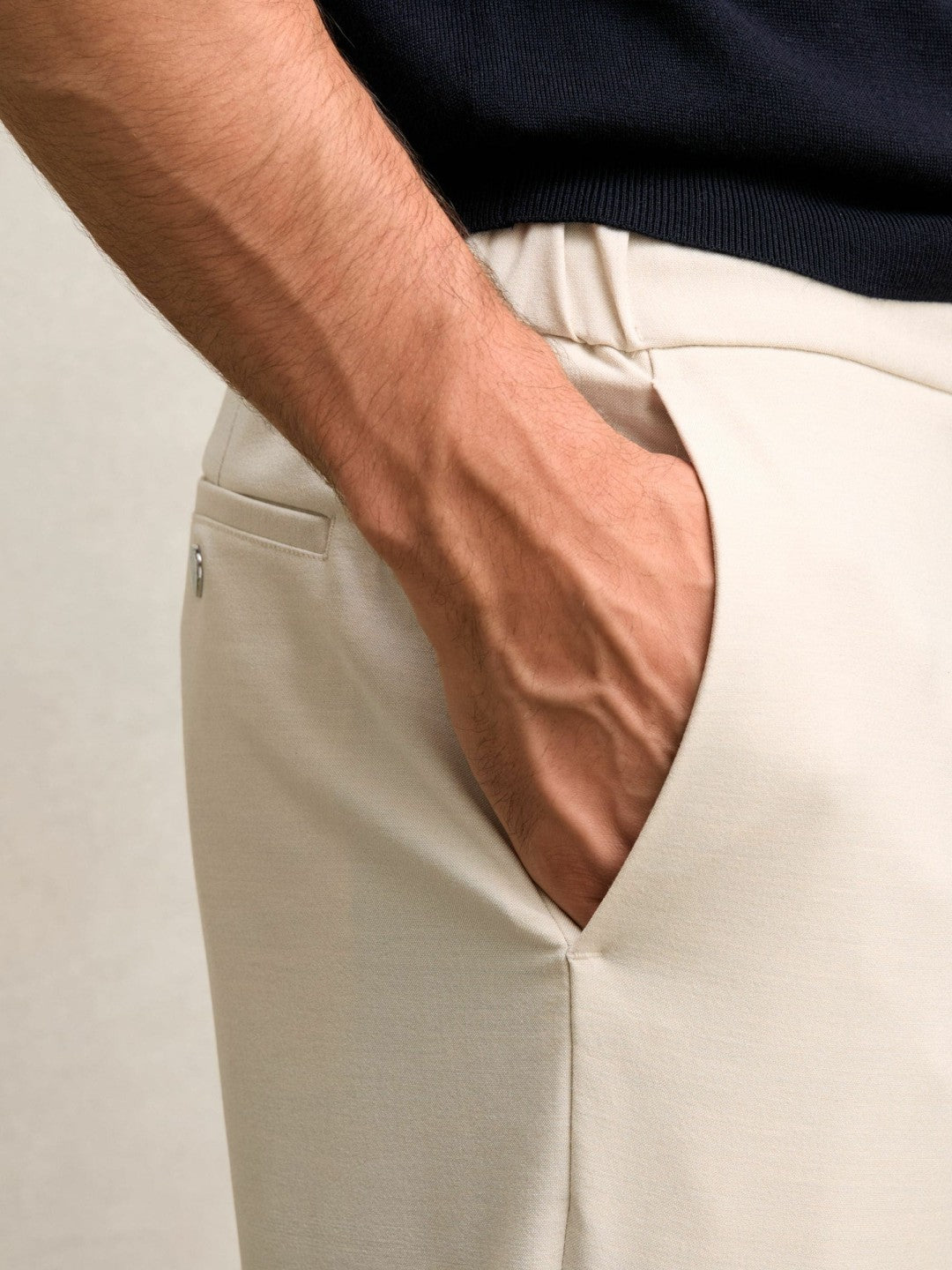 Reiss Slim-Fit Internal-Drawstring Trousers in Stone